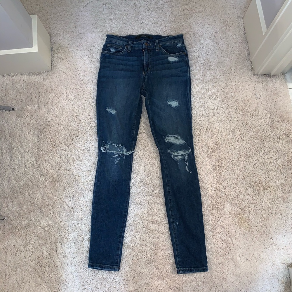 Joe’s Jeans 27 skinny dark wash destroyed - Picture 2 of 5